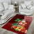 Hawaii Mele Kalikimaka Area Rug Santa Claus and Hula Girl Tropical Folwer with Hawaiian Pattern LT03 - Polynesian Pride