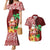 Hawaii Mele Kalikimaka Couples Matching Mermaid Dress and Hawaiian Shirt Santa Claus and Hula Girl Tropical Folwer with Hawaiian Pattern LT03 Red - Polynesian Pride