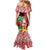 Hawaii Mele Kalikimaka Family Matching Mermaid Dress and Hawaiian Shirt Santa Claus and Hula Girl Tropical Folwer with Hawaiian Pattern LT03 - Polynesian Pride