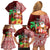 Hawaii Mele Kalikimaka Family Matching Off Shoulder Short Dress and Hawaiian Shirt Santa Claus and Hula Girl Tropical Folwer with Hawaiian Pattern LT03 - Polynesian Pride