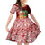 Hawaii Mele Kalikimaka Family Matching Puletasi Dress and Hawaiian Shirt Santa Claus and Hula Girl Tropical Folwer with Hawaiian Pattern LT03 Daughter's Dress Red - Polynesian Pride