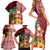 Hawaii Mele Kalikimaka Family Matching Short Sleeve Bodycon Dress and Hawaiian Shirt Santa Claus and Hula Girl Tropical Folwer with Hawaiian Pattern LT03 - Polynesian Pride