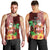 Hawaii Mele Kalikimaka Men Tank Top Santa Claus and Hula Girl Tropical Folwer with Hawaiian Pattern LT03 - Polynesian Pride