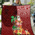 Hawaii Mele Kalikimaka Quilt Santa Claus and Hula Girl Tropical Folwer with Hawaiian Pattern LT03 Red - Polynesian Pride