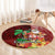 Hawaii Mele Kalikimaka Round Carpet Santa Claus and Hula Girl Tropical Folwer with Hawaiian Pattern LT03 - Polynesian Pride