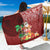 Hawaii Mele Kalikimaka Sarong Santa Claus and Hula Girl Tropical Folwer with Hawaiian Pattern LT03 One Size 44 x 66 inches Red - Polynesian Pride