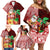 Custom Hawaii Mele Kalikimaka Family Matching Off Shoulder Short Dress and Hawaiian Shirt Santa Claus and Hula Girl Tropical Folwer with Hawaiian Pattern LT03 - Polynesian Pride