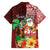 Custom Hawaii Mele Kalikimaka Family Matching Off Shoulder Short Dress and Hawaiian Shirt Santa Claus and Hula Girl Tropical Folwer with Hawaiian Pattern LT03 - Polynesian Pride