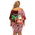 Custom Hawaii Mele Kalikimaka Family Matching Off Shoulder Short Dress and Hawaiian Shirt Santa Claus and Hula Girl Tropical Folwer with Hawaiian Pattern LT03 - Polynesian Pride