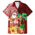 Custom Hawaii Mele Kalikimaka Family Matching Short Sleeve Bodycon Dress and Hawaiian Shirt Santa Claus and Hula Girl Tropical Folwer with Hawaiian Pattern LT03 Dad's Shirt - Short Sleeve Red - Polynesian Pride