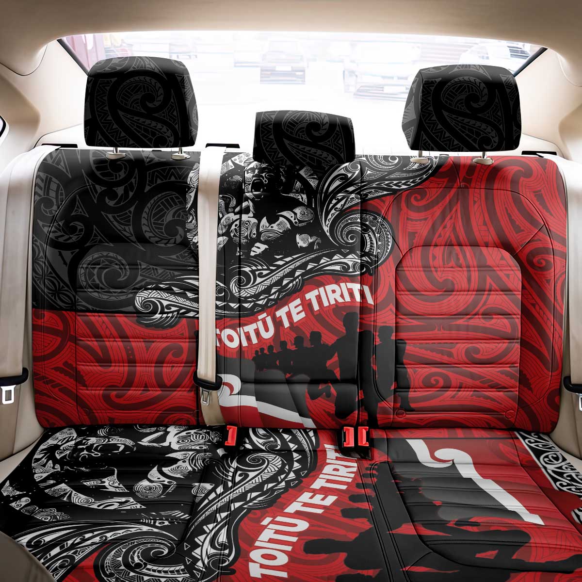 Aotearoa Toitu Te Tiriti Back Car Seat Cover Honoring Te Tiriti o Waitangi Maori Haka