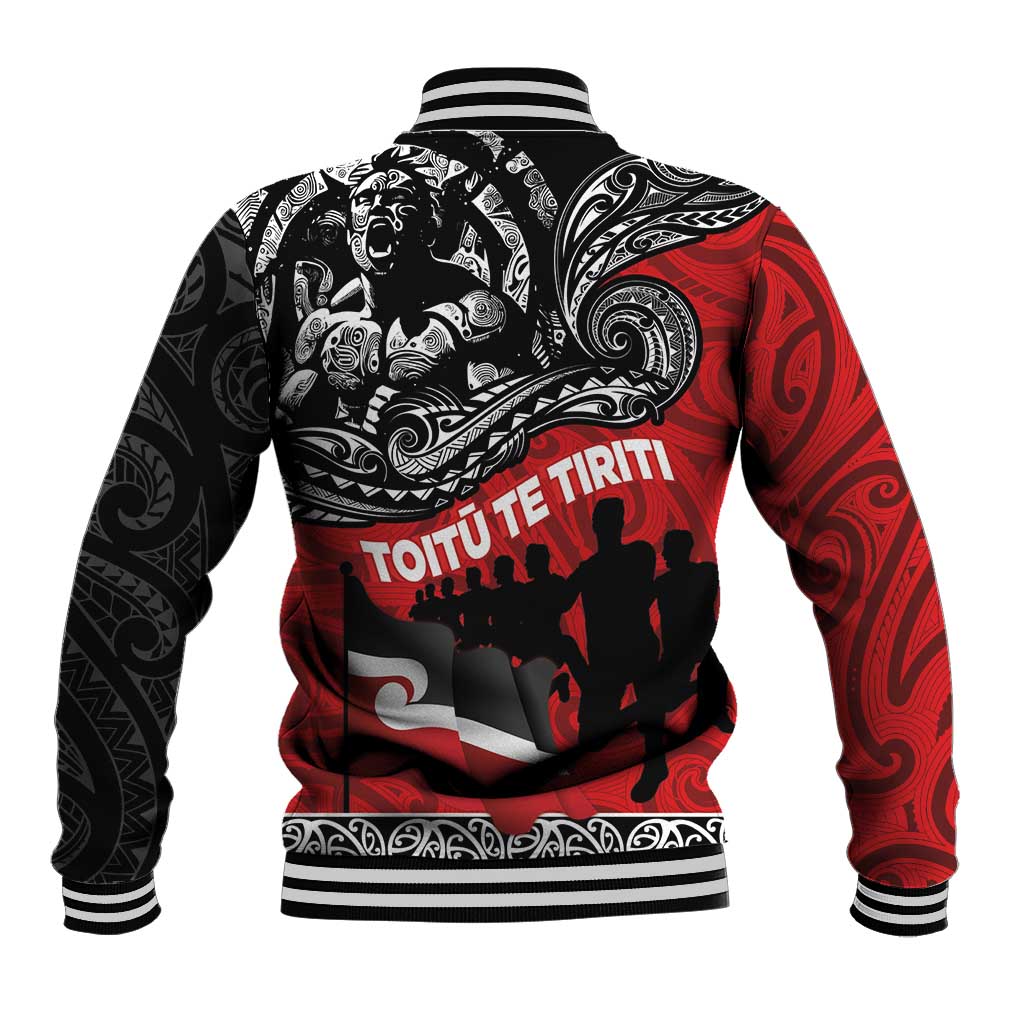 Aotearoa Toitu Te Tiriti Baseball Jacket Honoring Te Tiriti o Waitangi Maori Haka LT03 - Polynesian Pride