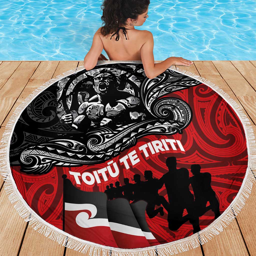 Aotearoa Toitu Te Tiriti Beach Blanket Honoring Te Tiriti o Waitangi Maori Haka LT03 - Polynesian Pride