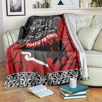 Aotearoa Toitu Te Tiriti Blanket Honoring Te Tiriti o Waitangi Maori Haka LT03 Red - Polynesian Pride