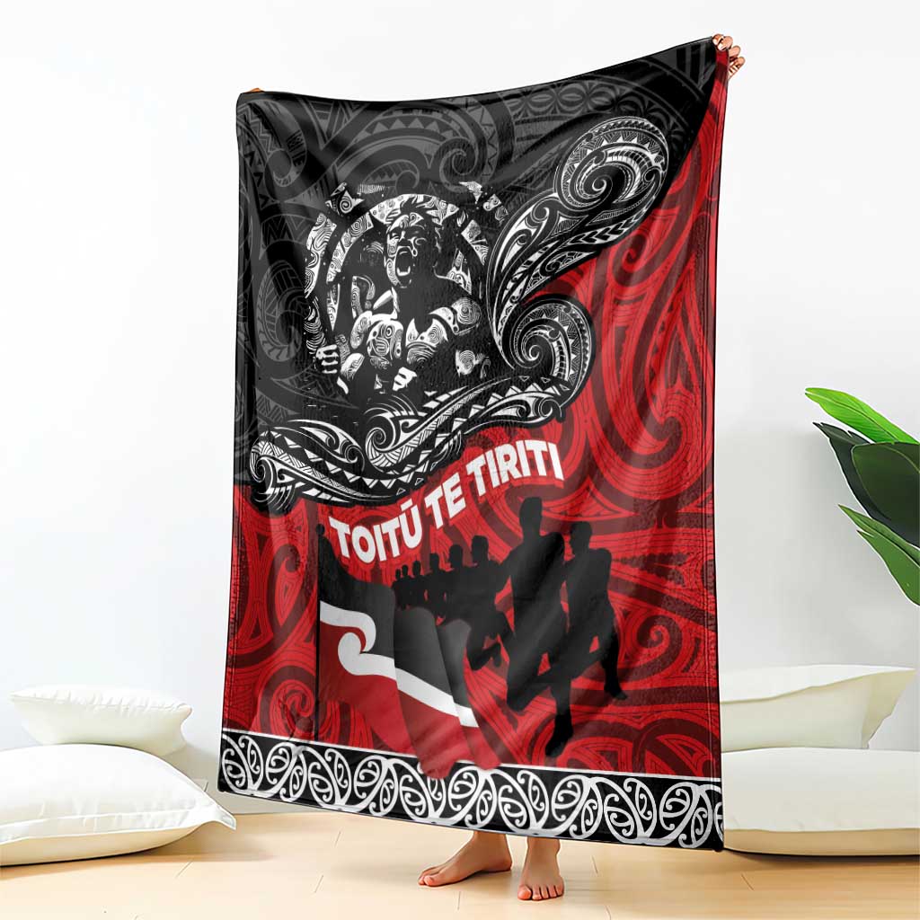 Aotearoa Toitu Te Tiriti Blanket Honoring Te Tiriti o Waitangi Maori Haka LT03 - Polynesian Pride