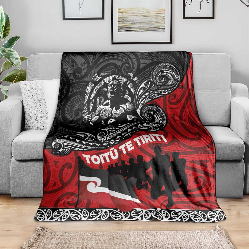 Aotearoa Toitu Te Tiriti Blanket Honoring Te Tiriti o Waitangi Maori Haka LT03 - Polynesian Pride
