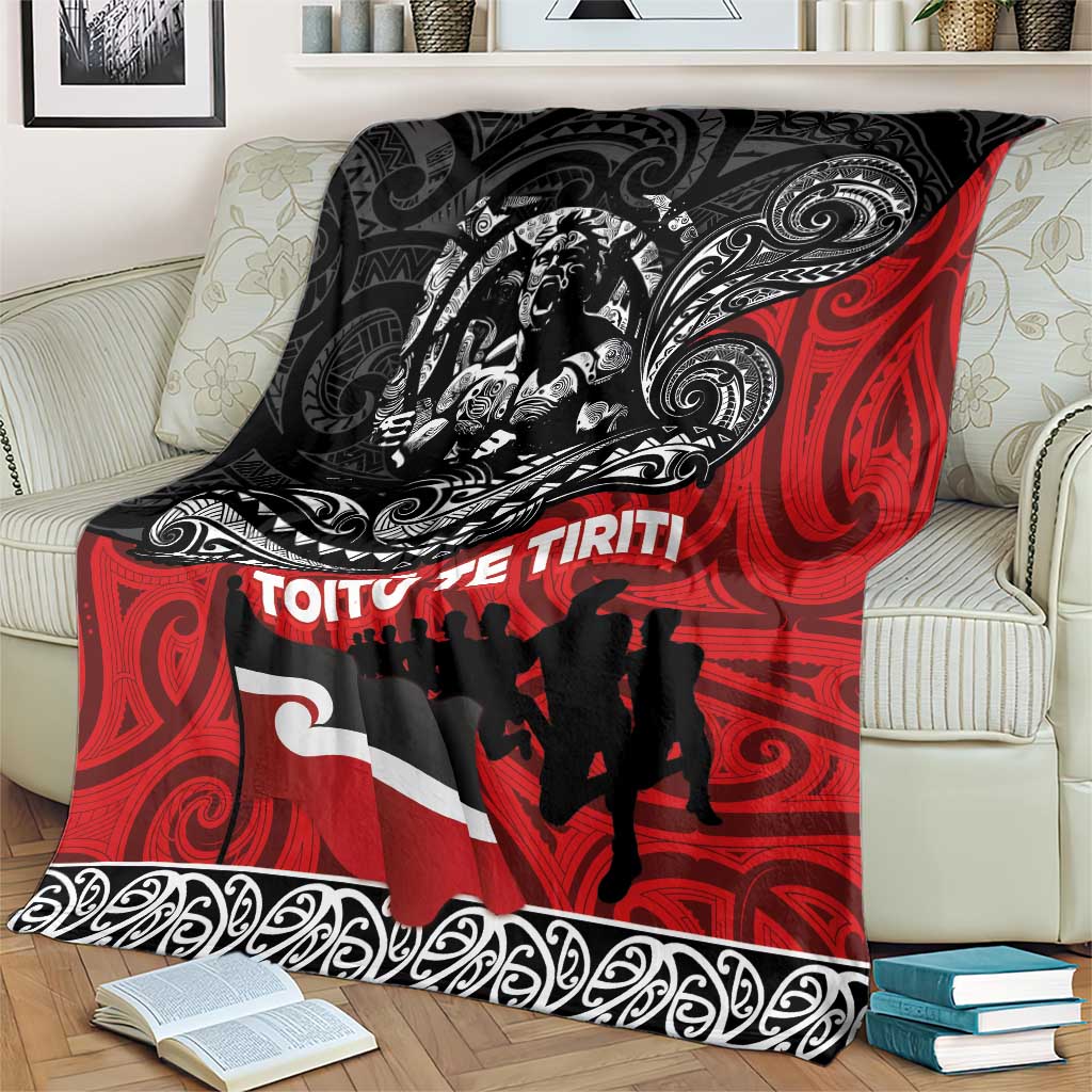 Aotearoa Toitu Te Tiriti Blanket Honoring Te Tiriti o Waitangi Maori Haka LT03 - Polynesian Pride