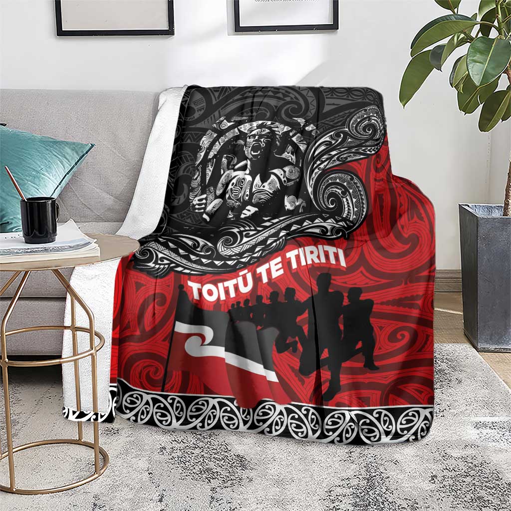 Aotearoa Toitu Te Tiriti Blanket Honoring Te Tiriti o Waitangi Maori Haka LT03 - Polynesian Pride