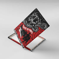 Aotearoa Toitu Te Tiriti Canvas Wall Art Honoring Te Tiriti o Waitangi Maori Haka LT03 With Frame Red - Polynesian Pride