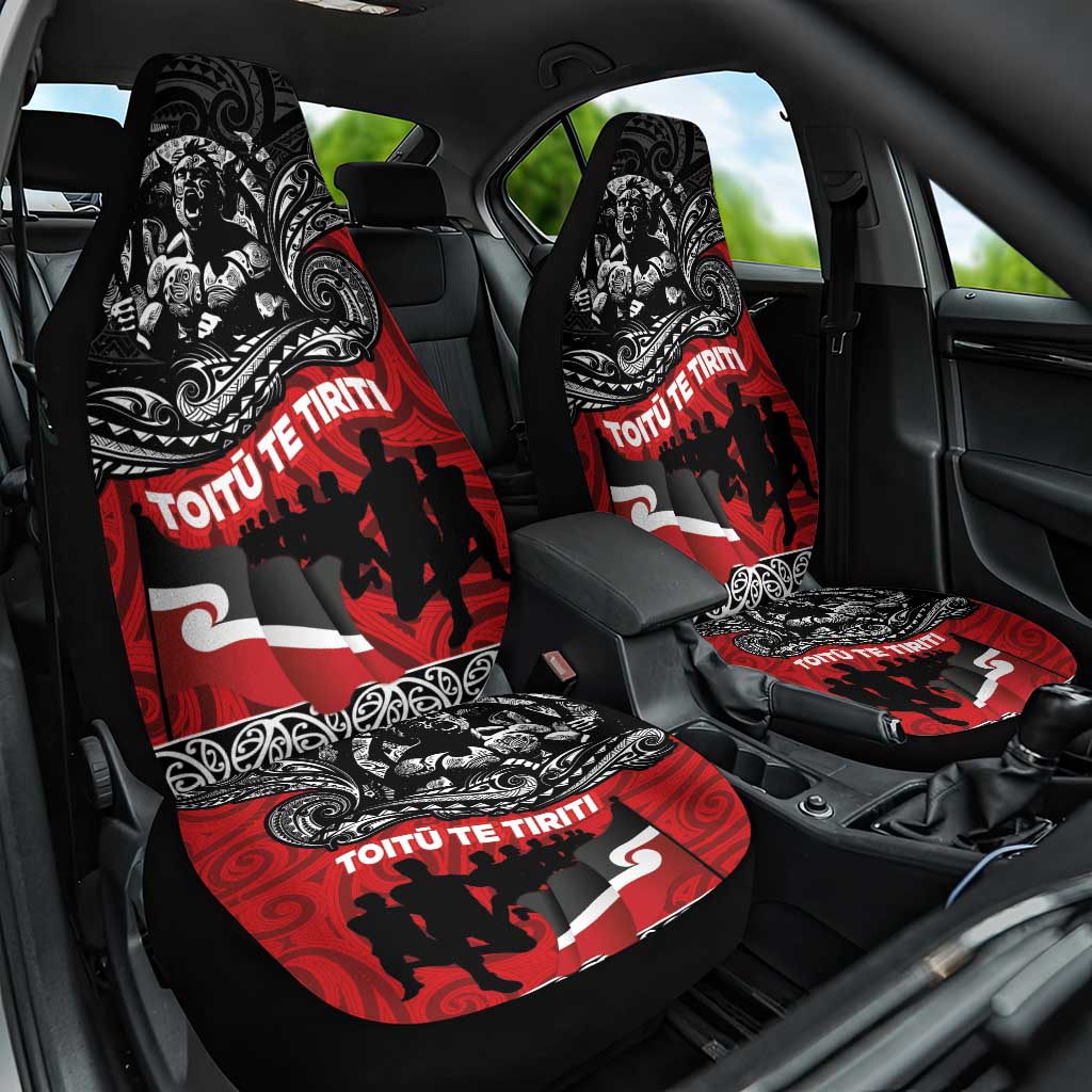 Aotearoa Toitu Te Tiriti Car Seat Cover Honoring Te Tiriti o Waitangi Maori Haka