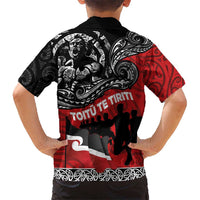 Aotearoa Toitu Te Tiriti Kid Hawaiian Shirt Honoring Te Tiriti o Waitangi Maori Haka