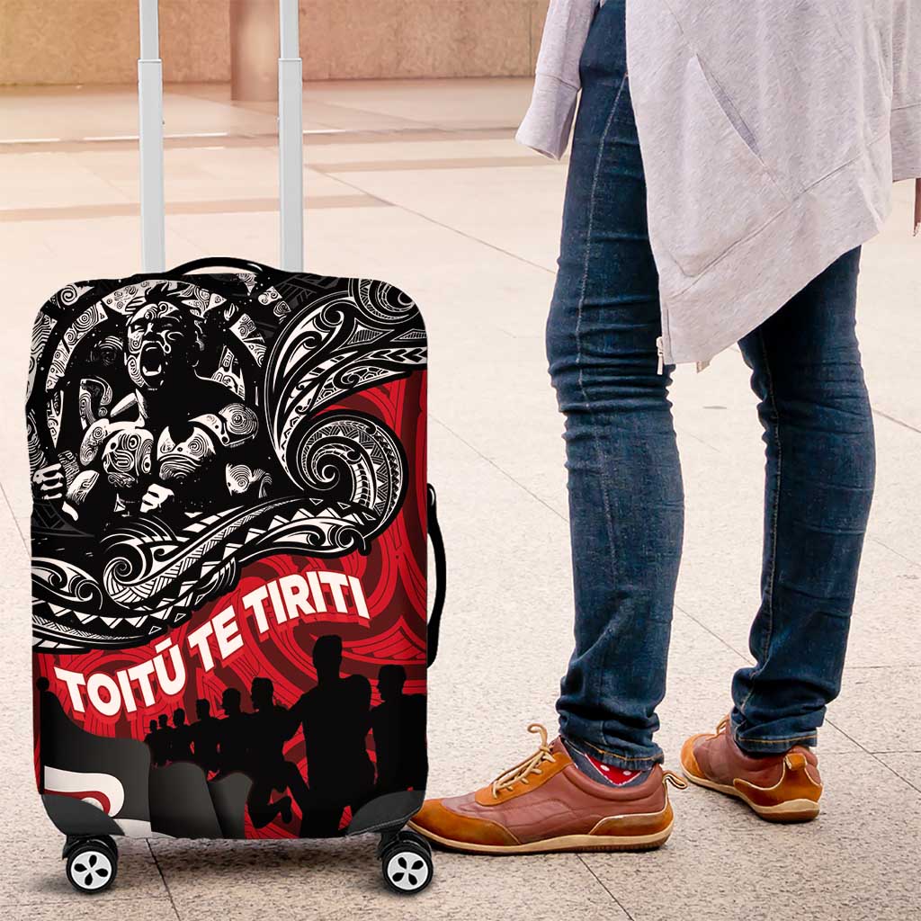 Aotearoa Toitu Te Tiriti Luggage Cover Honoring Te Tiriti o Waitangi Maori Haka