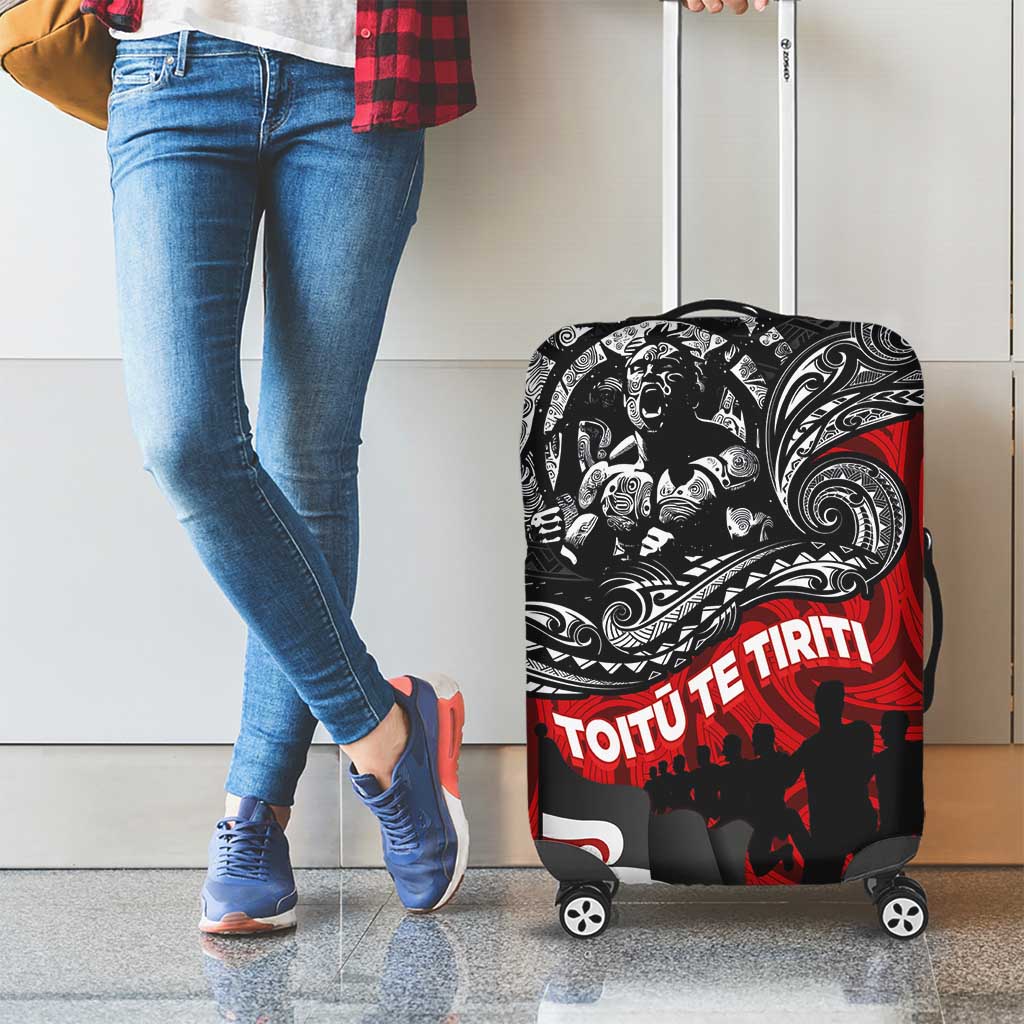 Aotearoa Toitu Te Tiriti Luggage Cover Honoring Te Tiriti o Waitangi Maori Haka