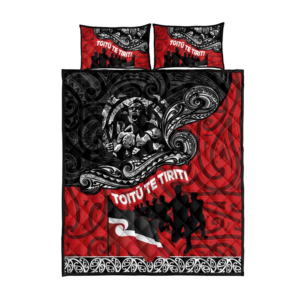 Aotearoa Toitu Te Tiriti Quilt Bed Set Honoring Te Tiriti o Waitangi Maori Haka LT03 - Polynesian Pride
