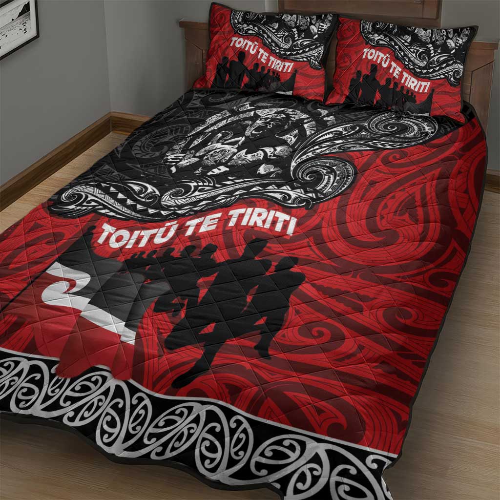 Aotearoa Toitu Te Tiriti Quilt Bed Set Honoring Te Tiriti o Waitangi Maori Haka LT03 - Polynesian Pride