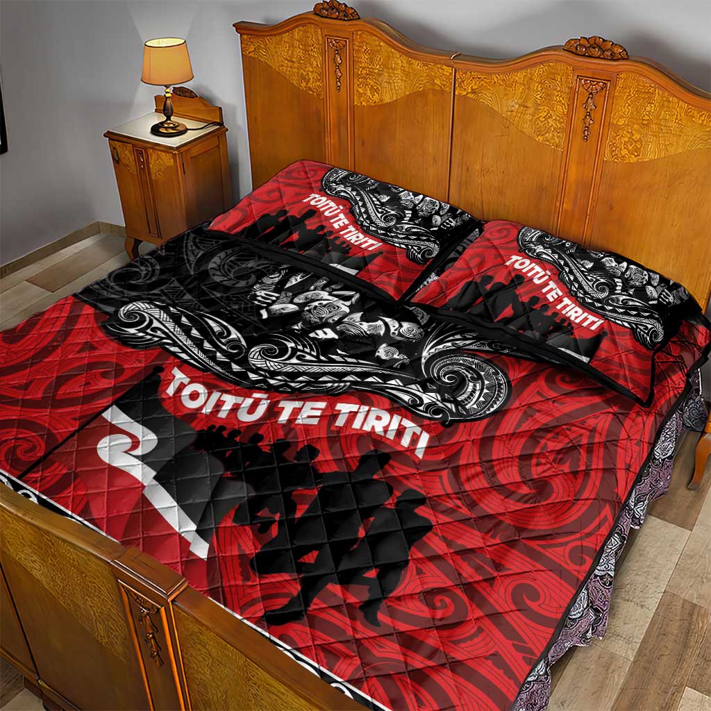 Aotearoa Toitu Te Tiriti Quilt Bed Set Honoring Te Tiriti o Waitangi Maori Haka LT03 - Polynesian Pride