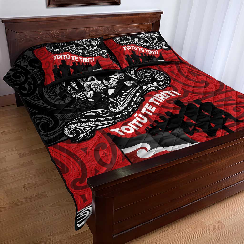 Aotearoa Toitu Te Tiriti Quilt Bed Set Honoring Te Tiriti o Waitangi Maori Haka LT03 - Polynesian Pride