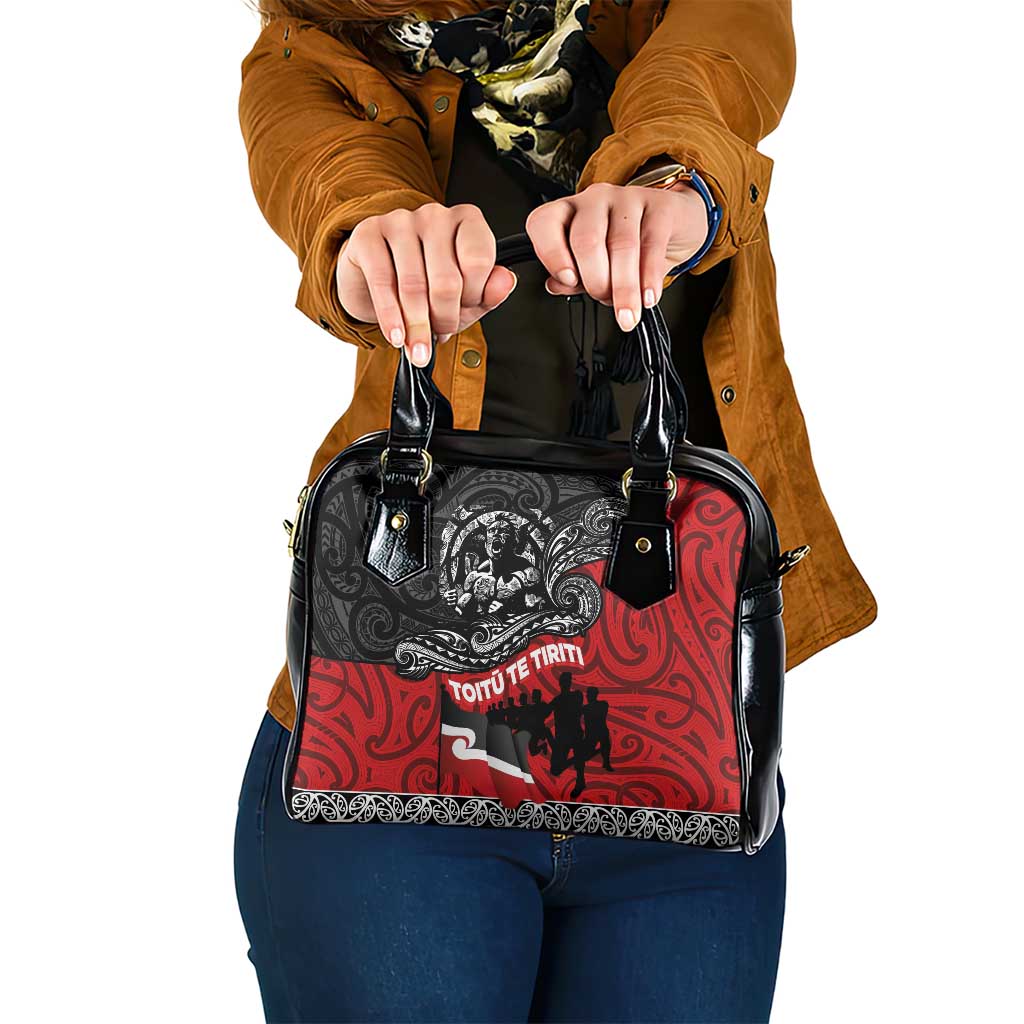 Aotearoa Toitu Te Tiriti Shoulder Handbag Honoring Te Tiriti o Waitangi Maori Haka