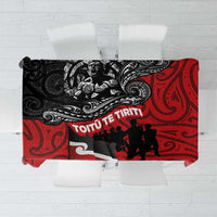 Aotearoa Toitu Te Tiriti Tablecloth Honoring Te Tiriti o Waitangi Maori Haka LT03 Red - Polynesian Pride