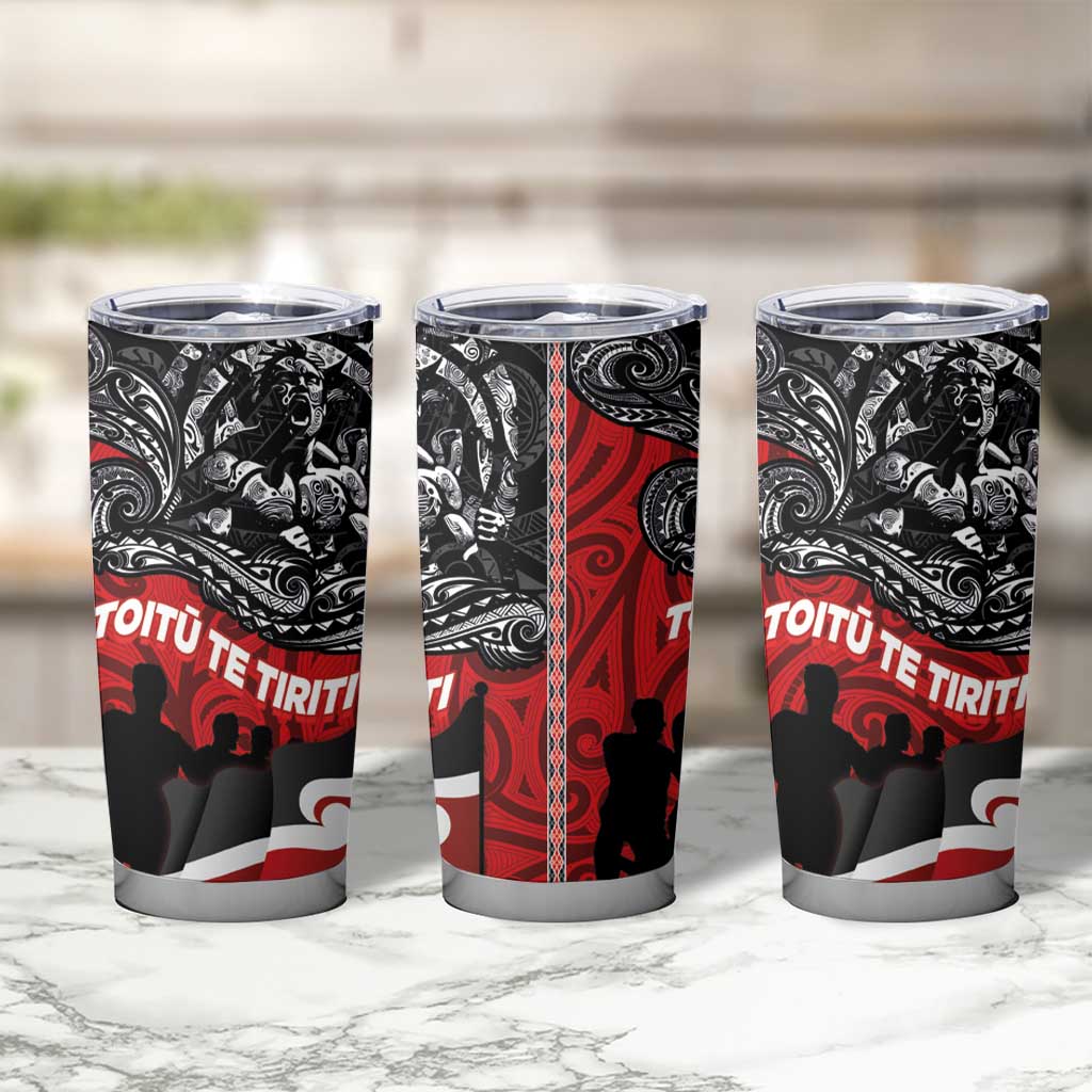 Aotearoa Toitu Te Tiriti Tumbler Cup Honoring Te Tiriti o Waitangi - Maori Haka LT03 - Polynesian Pride