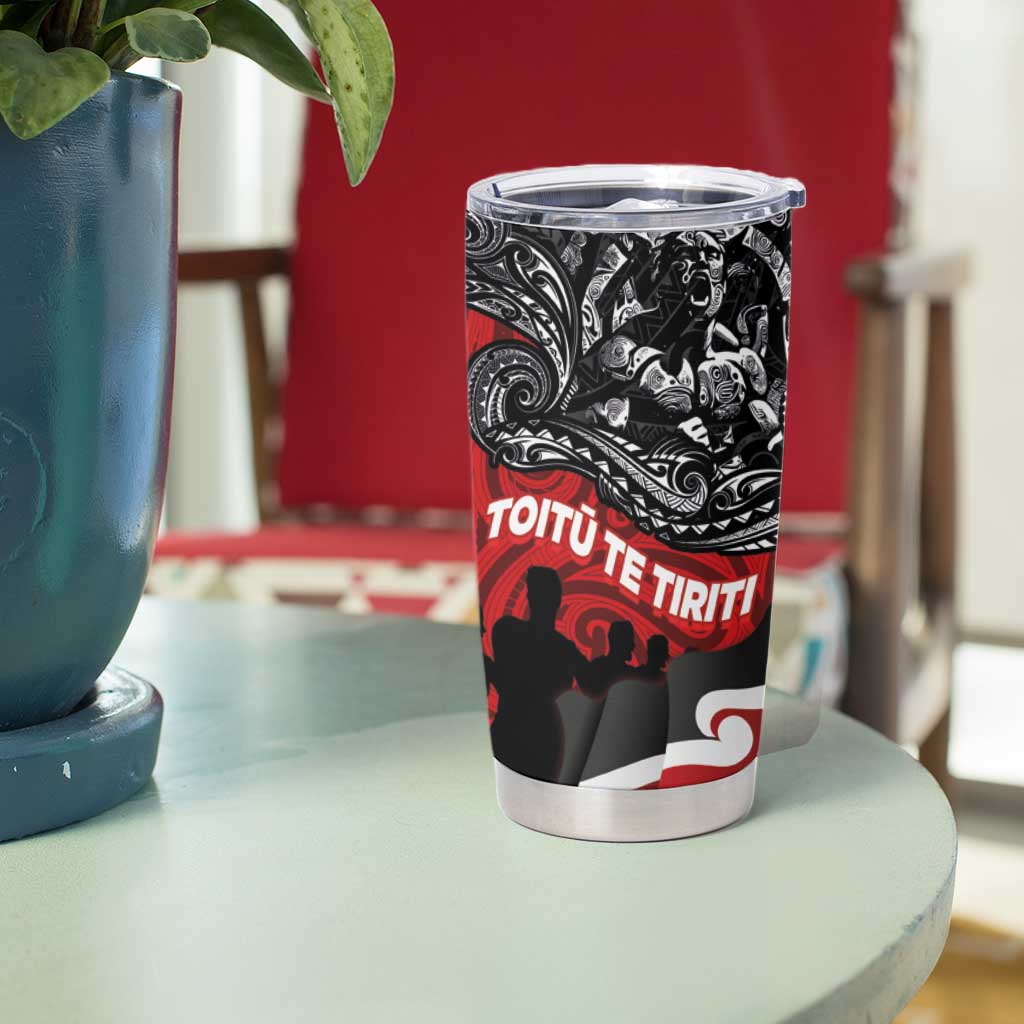 Aotearoa Toitu Te Tiriti Tumbler Cup Honoring Te Tiriti o Waitangi - Maori Haka LT03 - Polynesian Pride