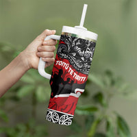 Aotearoa Toitu Te Tiriti Tumbler With Handle Honoring Te Tiriti o Waitangi - Maori Haka LT03 - Polynesian Pride