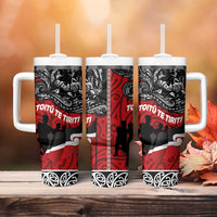Aotearoa Toitu Te Tiriti Tumbler With Handle Honoring Te Tiriti o Waitangi - Maori Haka LT03 - Polynesian Pride