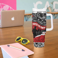 Aotearoa Toitu Te Tiriti Tumbler With Handle Honoring Te Tiriti o Waitangi - Maori Haka LT03 - Polynesian Pride