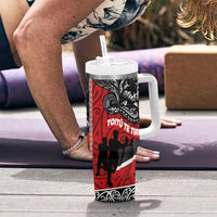 Aotearoa Toitu Te Tiriti Tumbler With Handle Honoring Te Tiriti o Waitangi - Maori Haka LT03 - Polynesian Pride