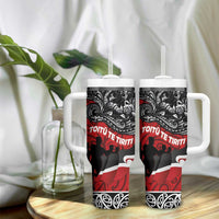 Aotearoa Toitu Te Tiriti Tumbler With Handle Honoring Te Tiriti o Waitangi - Maori Haka LT03 - Polynesian Pride