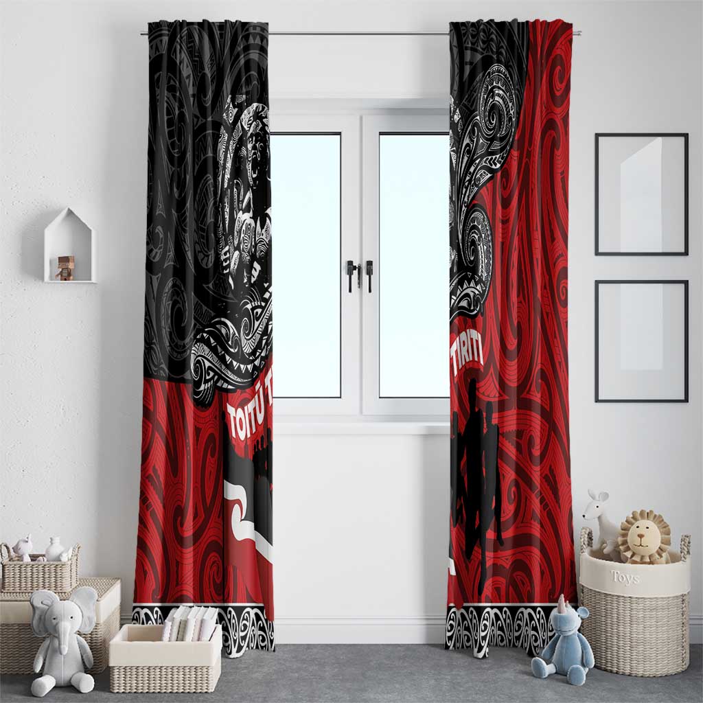 Aotearoa Toitu Te Tiriti Window Curtain Honoring Te Tiriti o Waitangi Maori Haka LT03 - Polynesian Pride