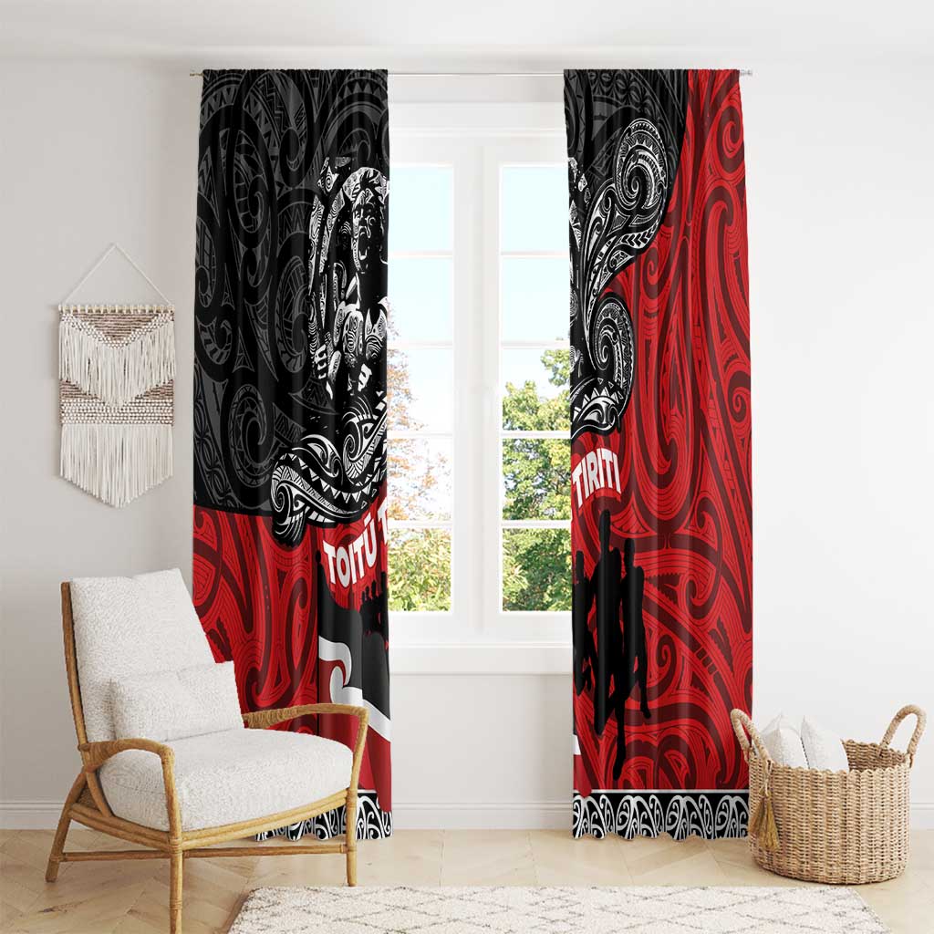 Aotearoa Toitu Te Tiriti Window Curtain Honoring Te Tiriti o Waitangi Maori Haka LT03 - Polynesian Pride