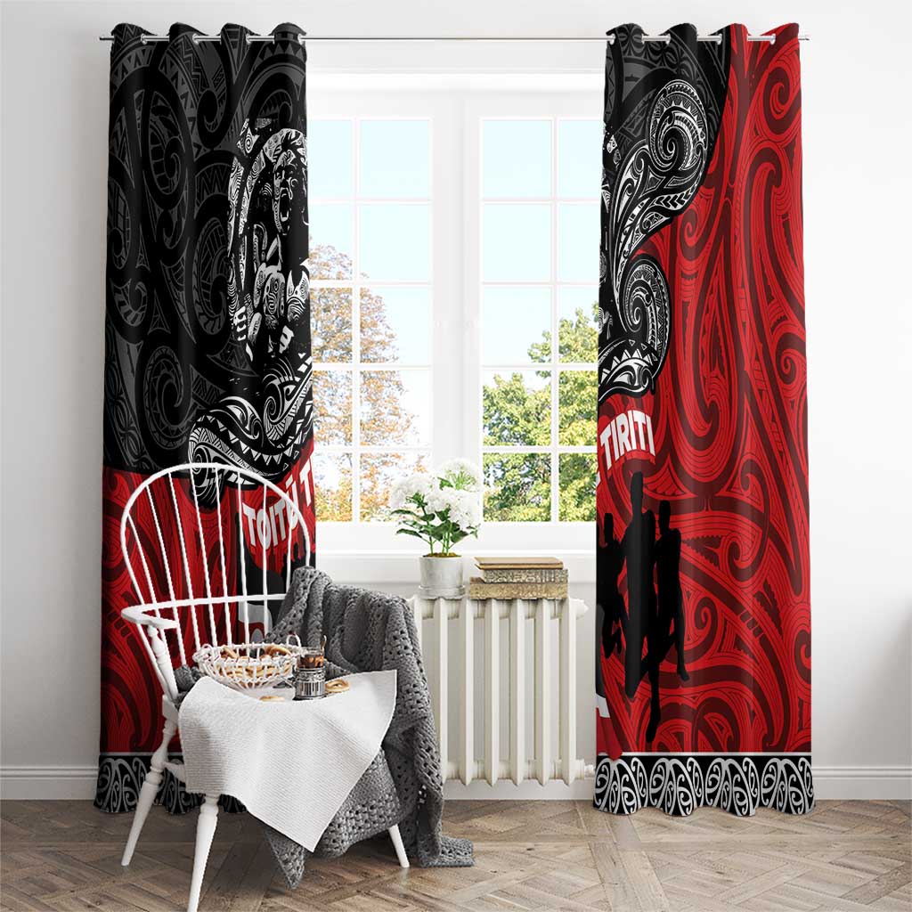 Aotearoa Toitu Te Tiriti Window Curtain Honoring Te Tiriti o Waitangi Maori Haka LT03 - Polynesian Pride