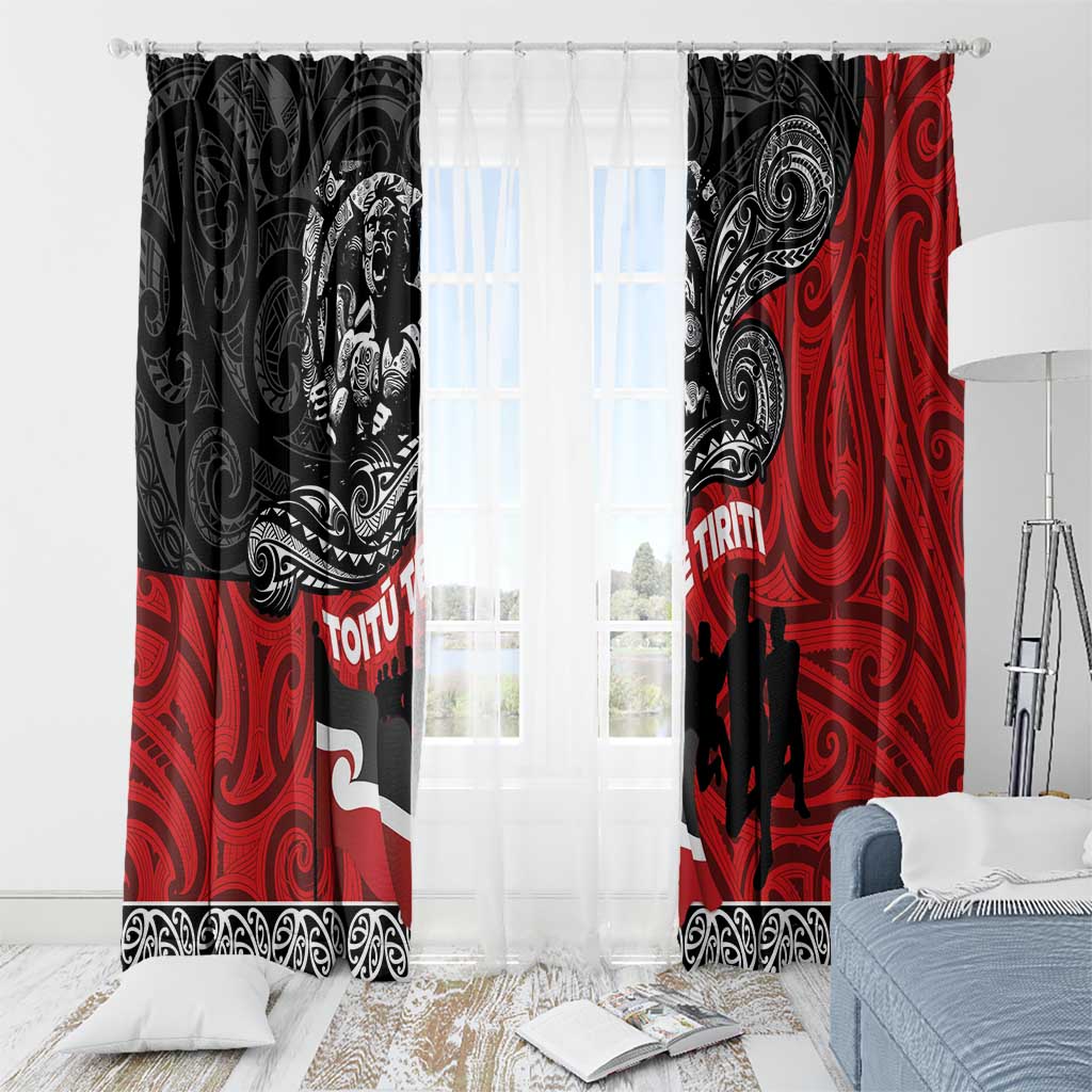 Aotearoa Toitu Te Tiriti Window Curtain Honoring Te Tiriti o Waitangi Maori Haka LT03 - Polynesian Pride