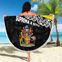 New Zealand Wellington Beach Blanket The Capital's Emblems Flag and Koru Art LT03 - Polynesian Pride