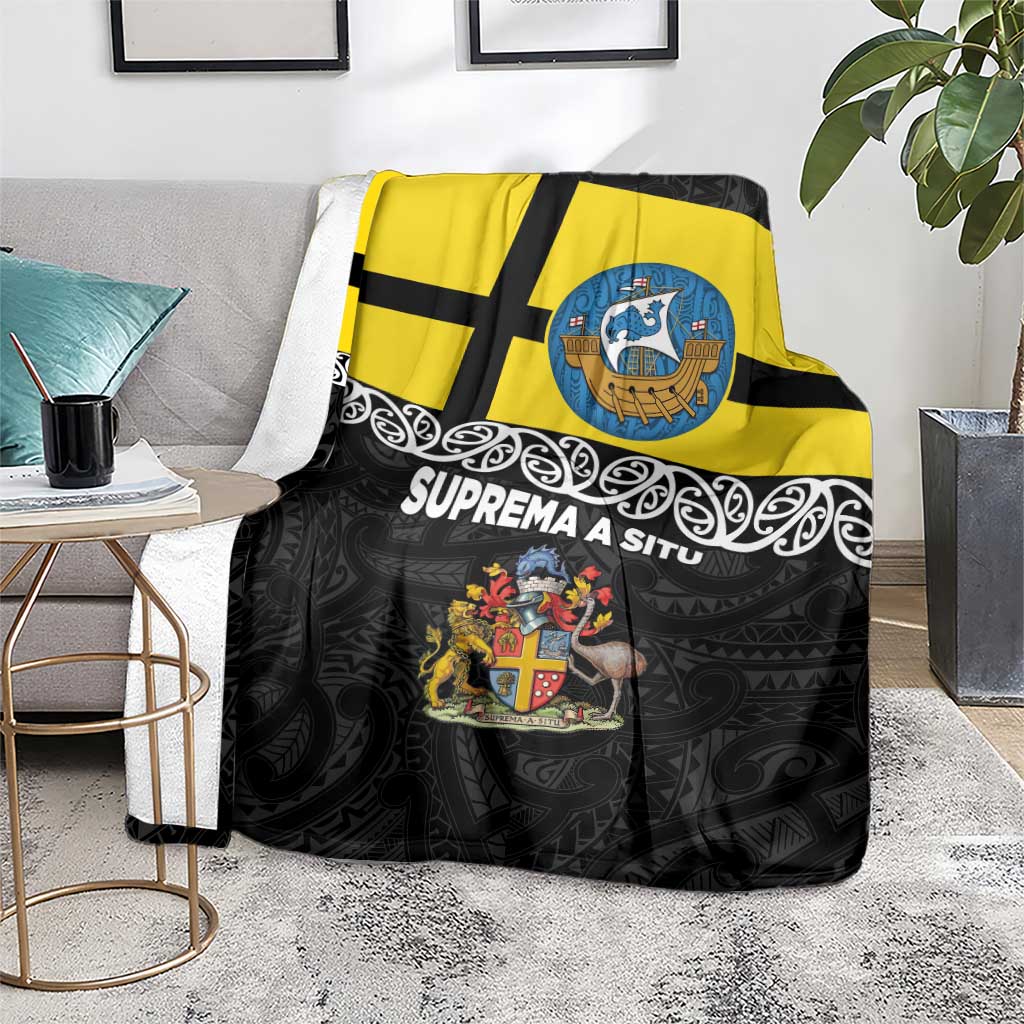 New Zealand Wellington Blanket The Capital's Emblems Flag and Koru Art LT03 - Polynesian Pride