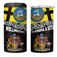 New Zealand Wellington 4 in 1 Can Cooler Tumbler The Capital's Emblems - Flag and Koru Art