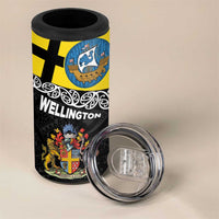 New Zealand Wellington 4 in 1 Can Cooler Tumbler The Capital's Emblems - Flag and Koru Art