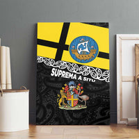 New Zealand Wellington Canvas Wall Art The Capital's Emblems Flag and Koru Art LT03 - Polynesian Pride