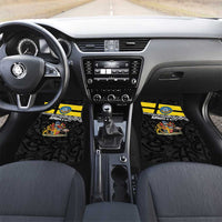 New Zealand Wellington Car Mats The Capital's Emblems Flag and Koru Art LT03 Set 2pcs - Front Black - Polynesian Pride